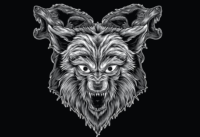 3WOLF vector t-shirt design template - Buy t-shirt designs