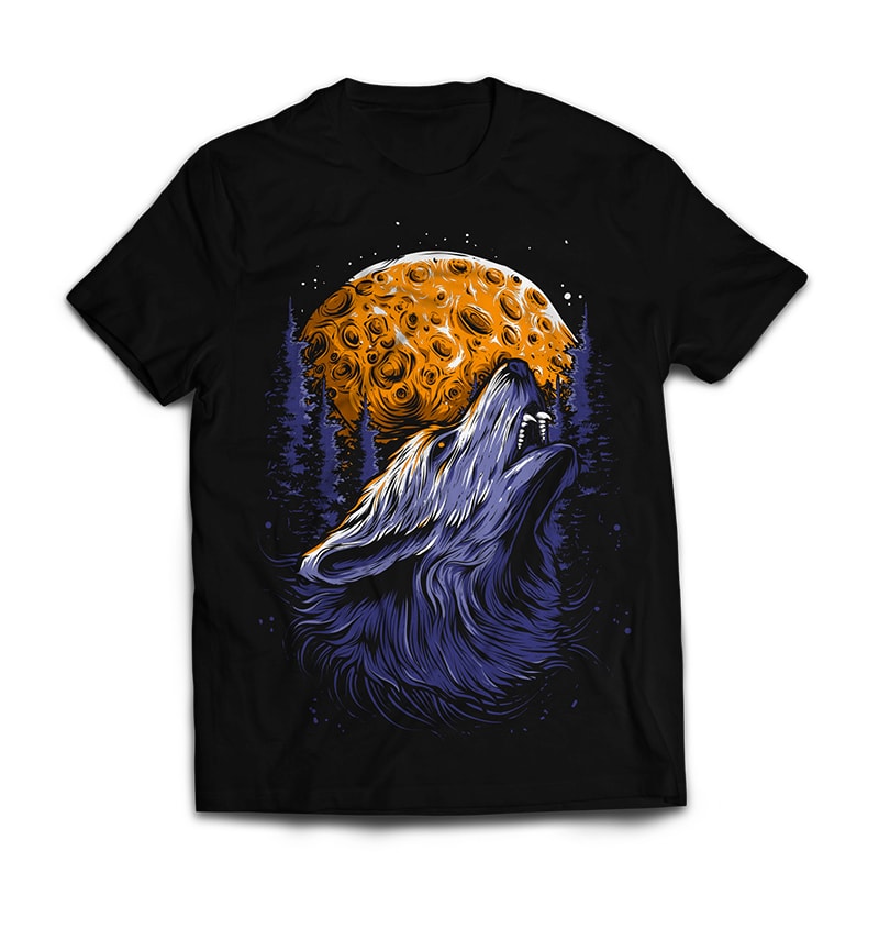 WOLF tshirt design for merch by amazon