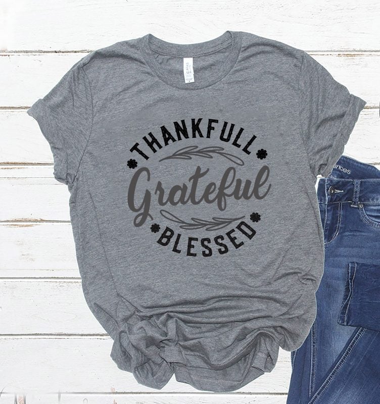 Download Grateful Thankfull Blessed Thanksgiving T-Shirt Design