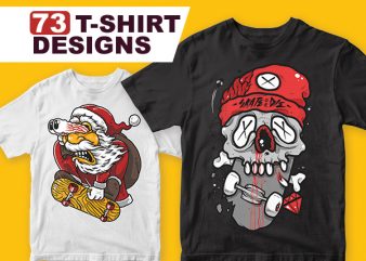 73 T-shirt Designs Bundle
