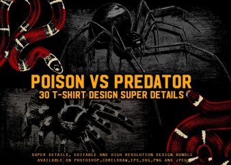 POISON VS PREDATOR 30 T-SHIRT DESIGN Bundle