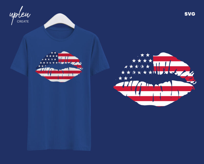 American lips Kiss SVG,Independence Day SVG,4th of July SVG,Gift Independence Day Tshirt,Patriotic 4th of July Shirt