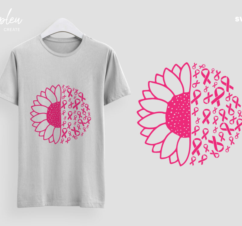 Sun Flower Breast Cancer Svg Survivor Cancer Pink Ribbon Cancer Awareness File For Cutting Machines Like Silhouette Cameo And Cricut Buy T Shirt Designs