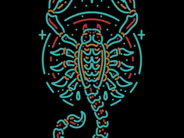 Scorpion line art tshirt design for sale
