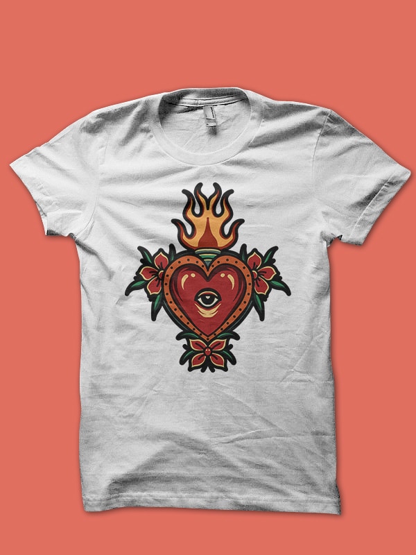 heart tattoo vector design