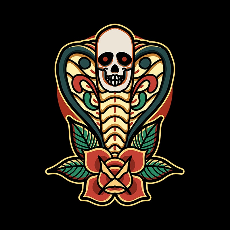 skull cobra tshirt design for sale - Buy t-shirt designs