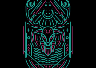 deer line art tshirt design