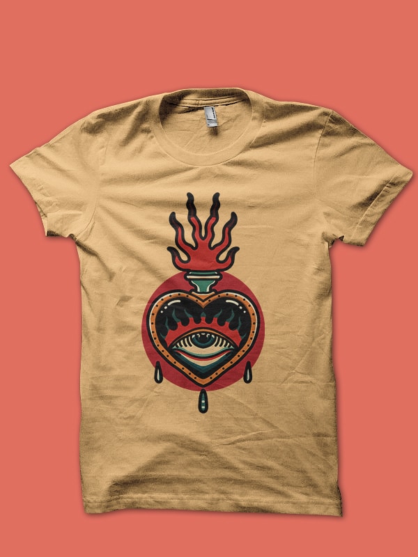 heart with eye tattoo tshirt design - Buy t-shirt designs