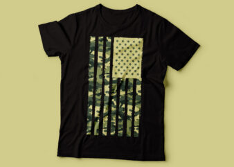 American USA flag and camo army design pattern tshirt design |patriot design