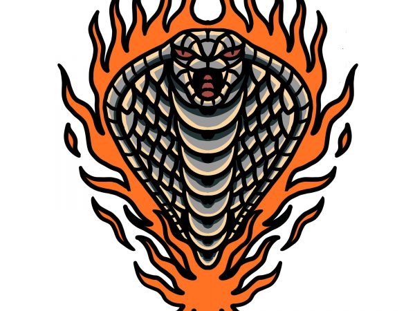 Burning cobra t shirt template