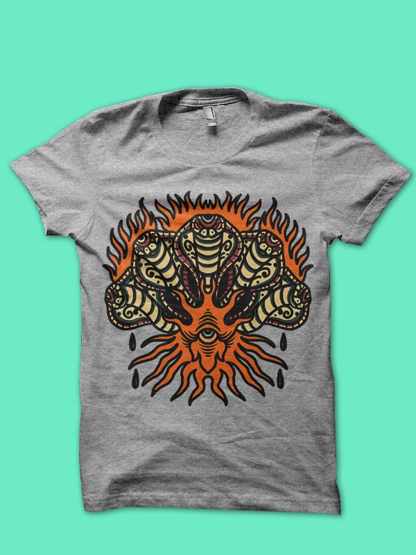 five headed cobra tshirt design