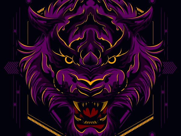 Angry tiger t shirt vector