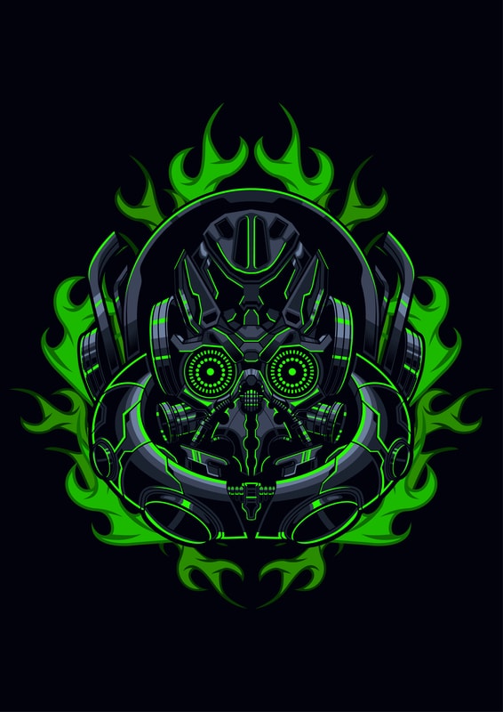 Free Cyber mask t shirt vector file