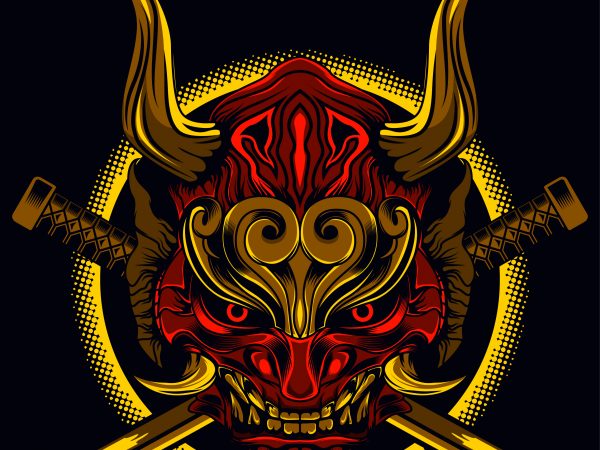 Devil ronin evil t shirt vector illustration