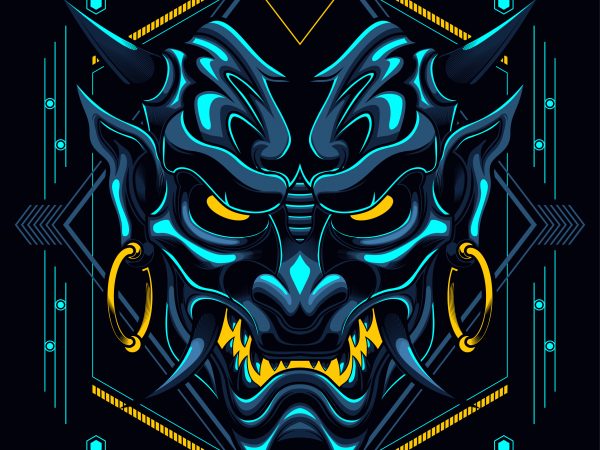 Evil samurai devil ronin vector clipart