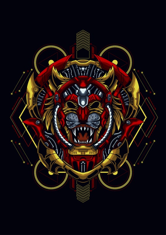 Free Mecha tiger t shirt designs for sale