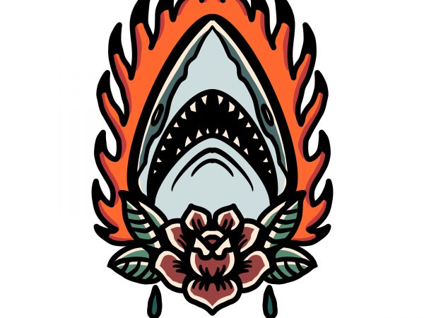 Shark t-shirt design for sale