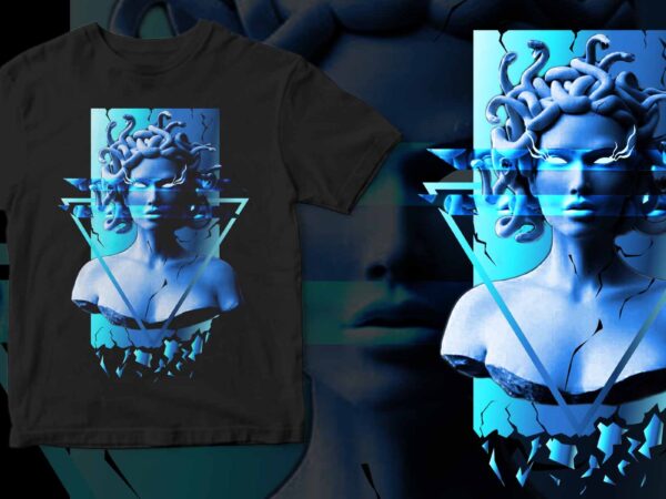 Aesthetic medusa t shirt vector