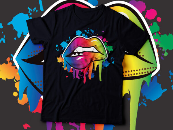 lip multicolor rainbow color lip graphic design | RAINBOW lip graphic ...