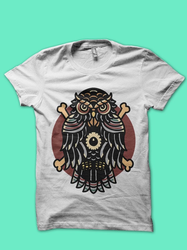 owl tshirt design for sale