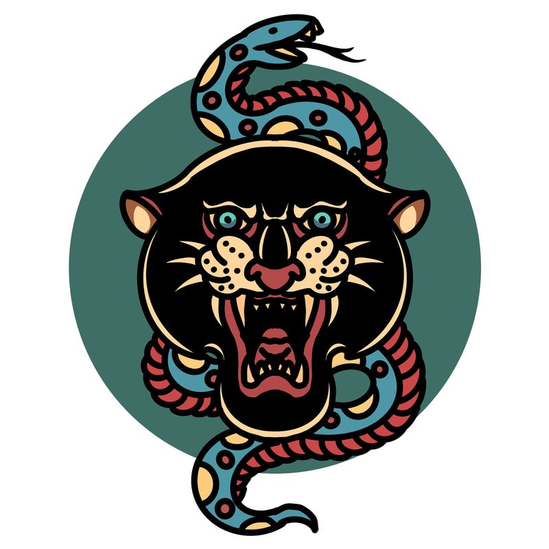 panther and snake - Buy t-shirt designs