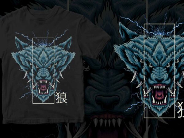 Wolf (the beast streetwear) t shirt design for sale