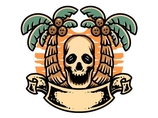 Summer skull t shirt template vector