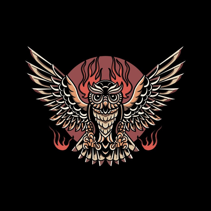 Free Owl oldschool t-shirt design