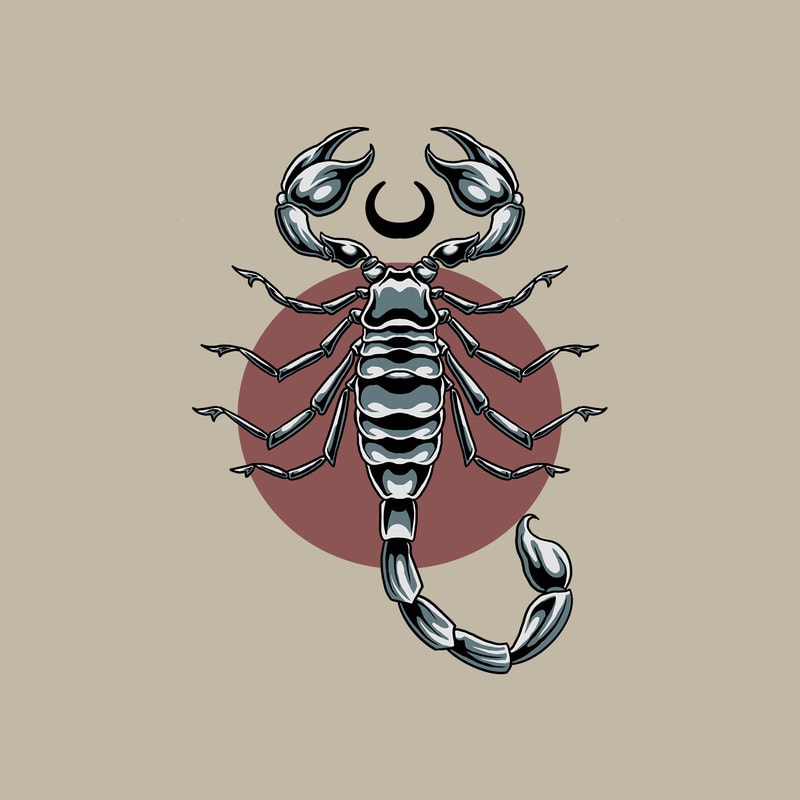 Free Silver scorpion tattoo t shirt template vector