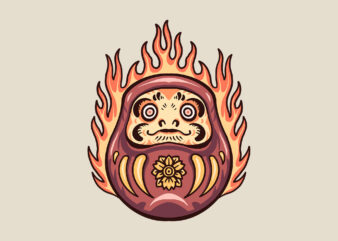 flaming daruma