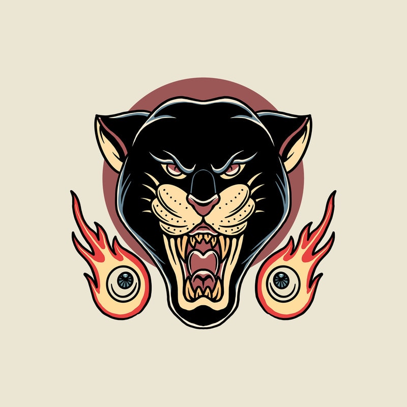 panther and flames - Buy t-shirt designs