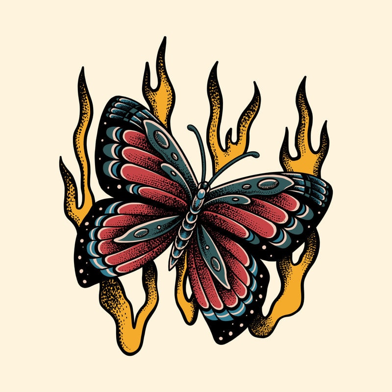 Butterfly illustration for tshirt design - Buy t-shirt designs