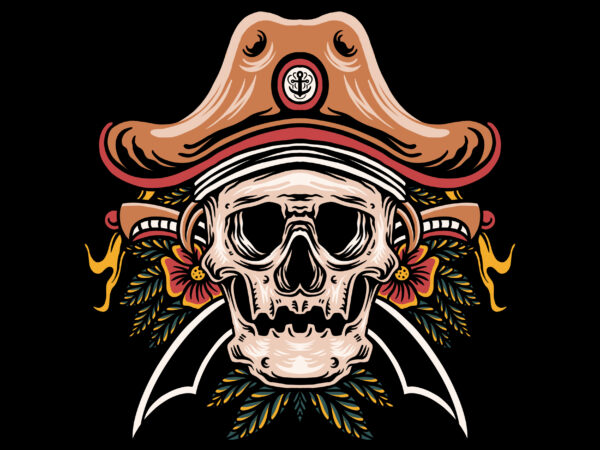 Death pirates illustration t-shirt design