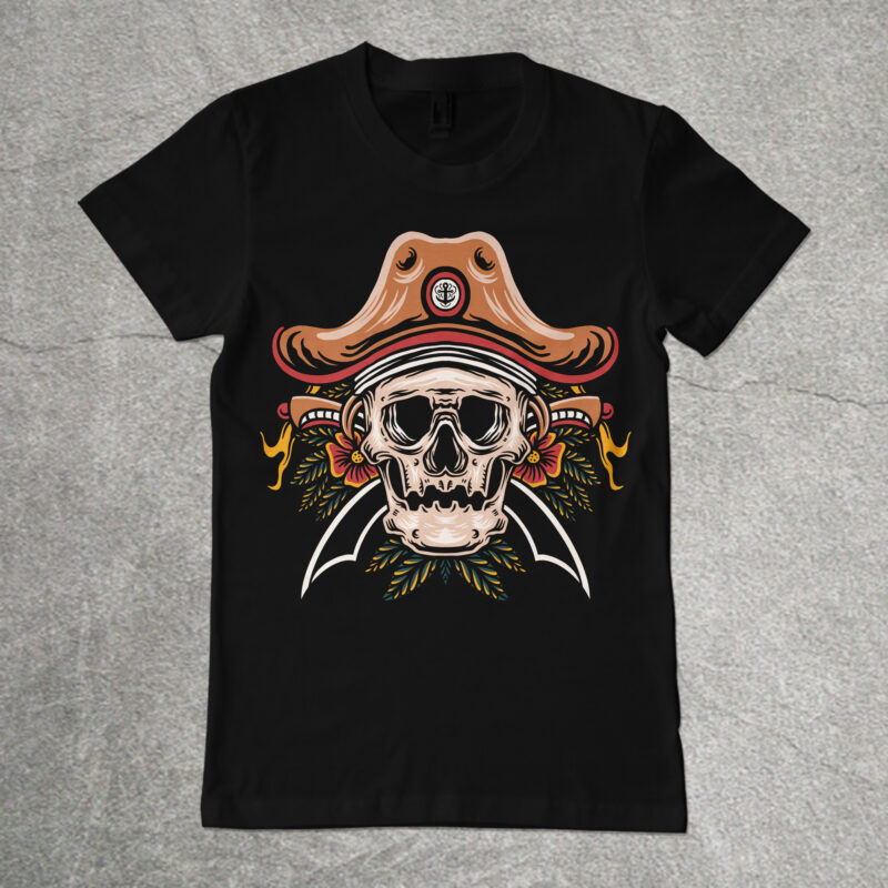 Death pirates illustration t-shirt design - Buy t-shirt designs