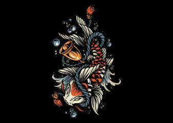 koi fish t-shirt design for sale