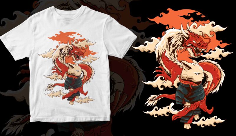 neko samurai dragon - Buy t-shirt designs