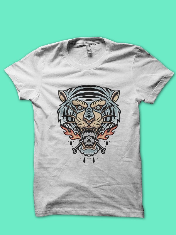 Apparel Vector T-shirt Design with Tiger