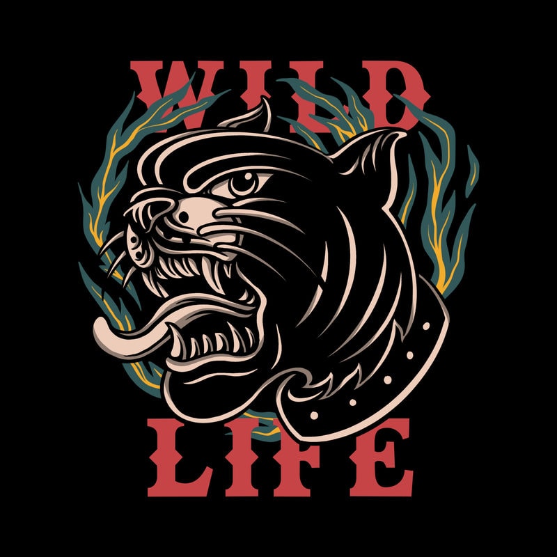 Wild life panther tshirt design - Buy t-shirt designs