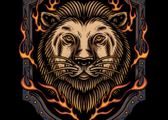 Lion king traditional ilustration for t-shirt design