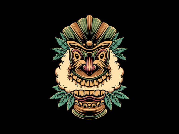 Tiki weed 2 t shirt designs for sale