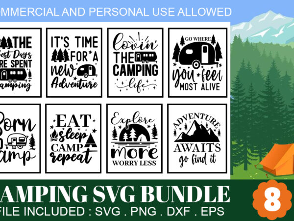 Camping svg bundle t shirt vector file