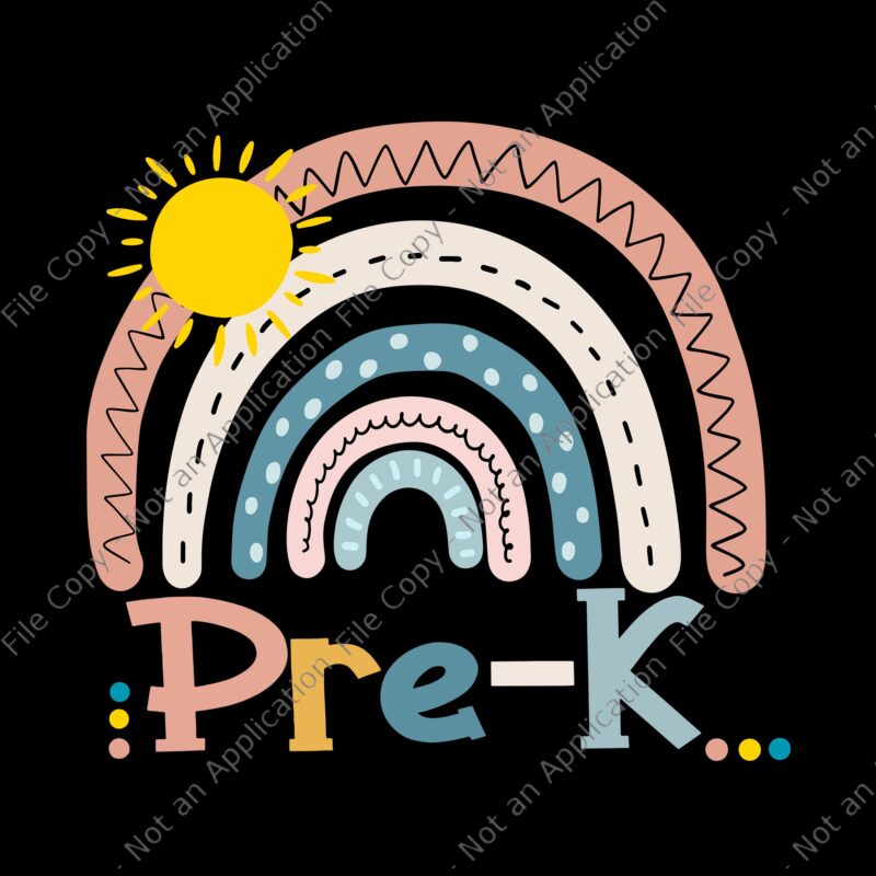 Pre-K Boho Rainbow Svg, Pre-K Boho Rainbow Teacher Student Back To School, Back to school Svg, Pre-K Back to school