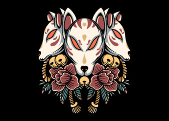 kitsune t shirt vector art