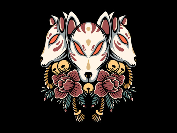 Kitsune t shirt vector art