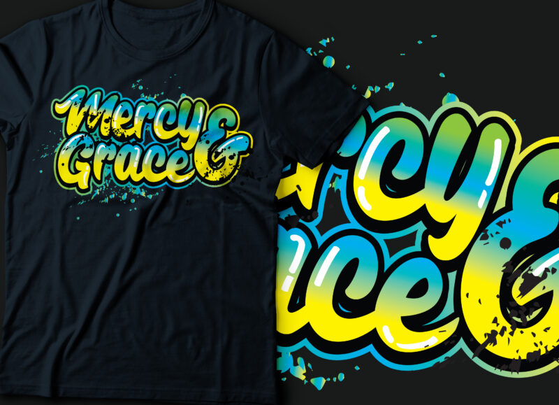 mercy and grace typography retro style design