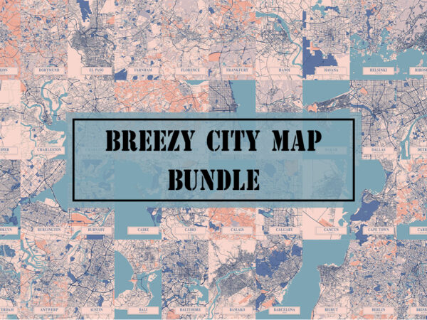 Breezy city map bundle t shirt template