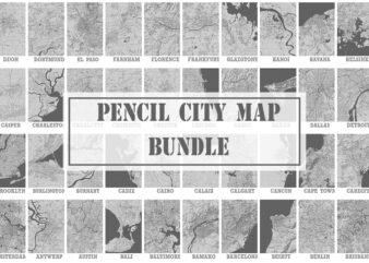 Pencil City Map Bundle t shirt illustration