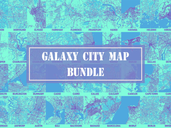 Galaxy city map bundle t shirt design template