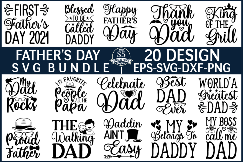 Father’s Day SVG Bundle t shirt vector illustration