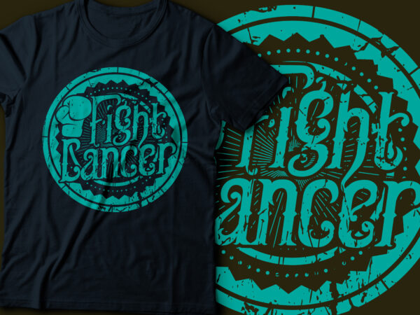 Ovarian cancer uterus awareness fight cancer typographic vintage design